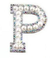 Letter Patches: Pearl & Rhinestone