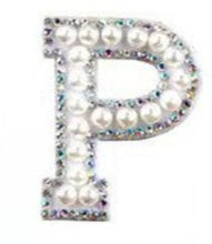 Load image into Gallery viewer, Letter Patches: Pearl &amp; Rhinestone
