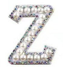 Load image into Gallery viewer, Letter Patches: Pearl &amp; Rhinestone
