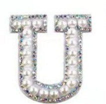 Load image into Gallery viewer, Letter Patches: Pearl &amp; Rhinestone
