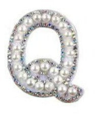 Letter Patches: Pearl & Rhinestone