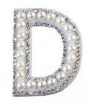 Load image into Gallery viewer, Letter Patches: Pearl &amp; Rhinestone
