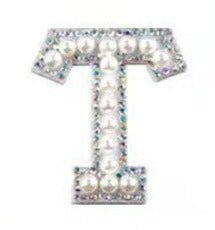 Letter Patches: Pearl & Rhinestone