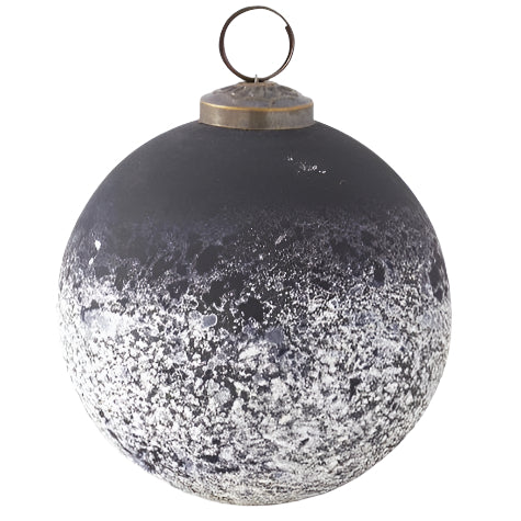 Black and White Speckled Glass Ornament