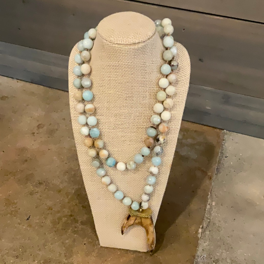 Custom Blue Beaded Necklace