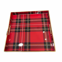 Load image into Gallery viewer, Red Plaid Square Tray
