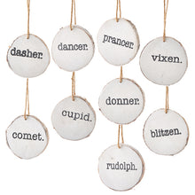 Load image into Gallery viewer, 4&quot; Santa&#39;s Reindeer Disc Ornament
