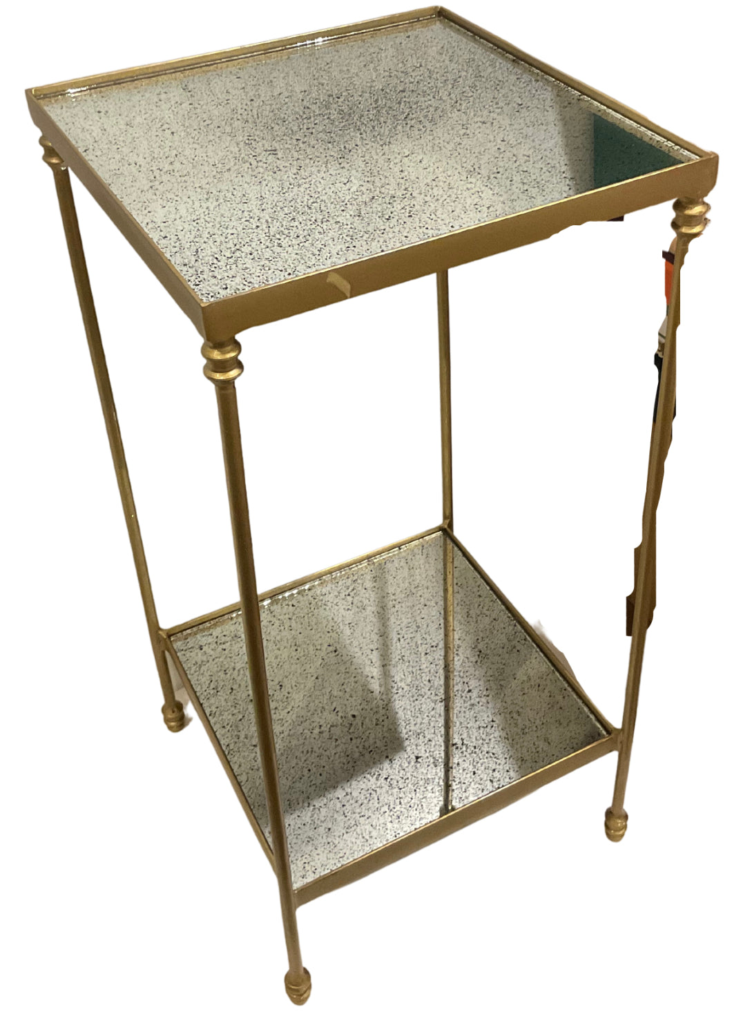 Luxe Side Table with Antique Glass