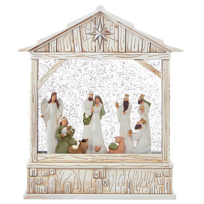 10" Nativity with Star Musical Lighted Water Creche