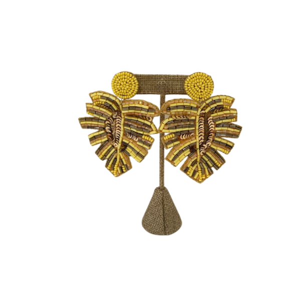 Beaded Leaf Earrings