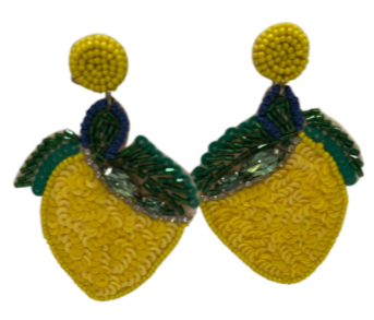 Beaded Lemon Earrings