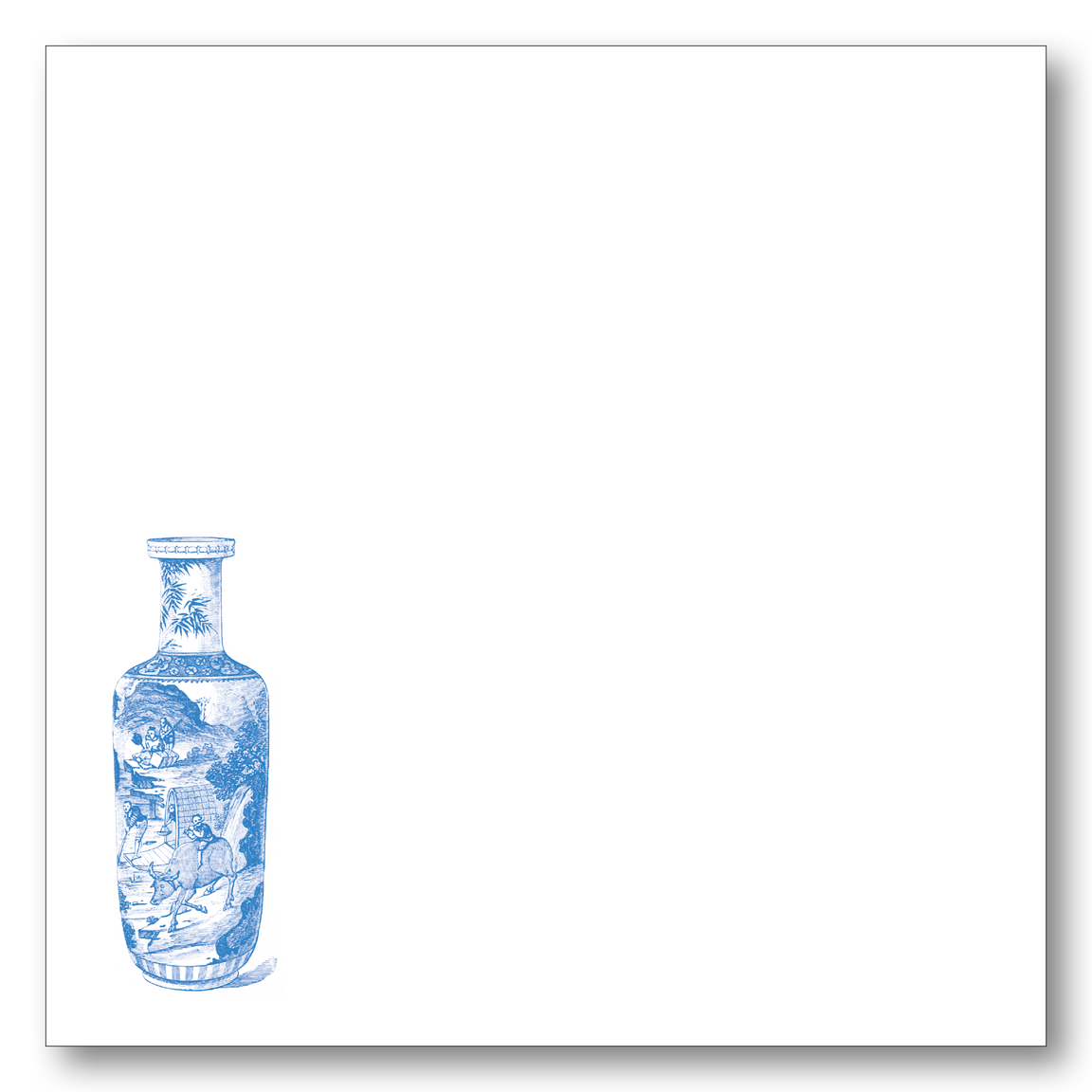 Chinoiserie Vase Royal Blue Note Block