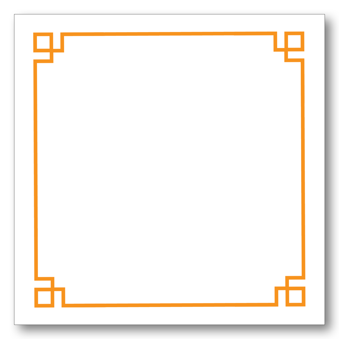 Sorority Key Border Orange Note Sheets