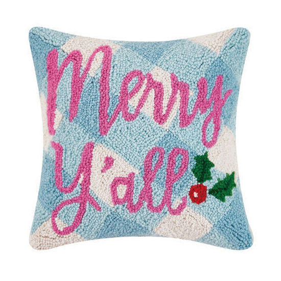Merry Y'all Christmas Pillow