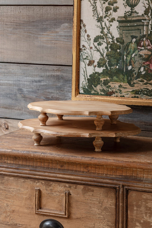 Oval Wooden Footed Serving Platform