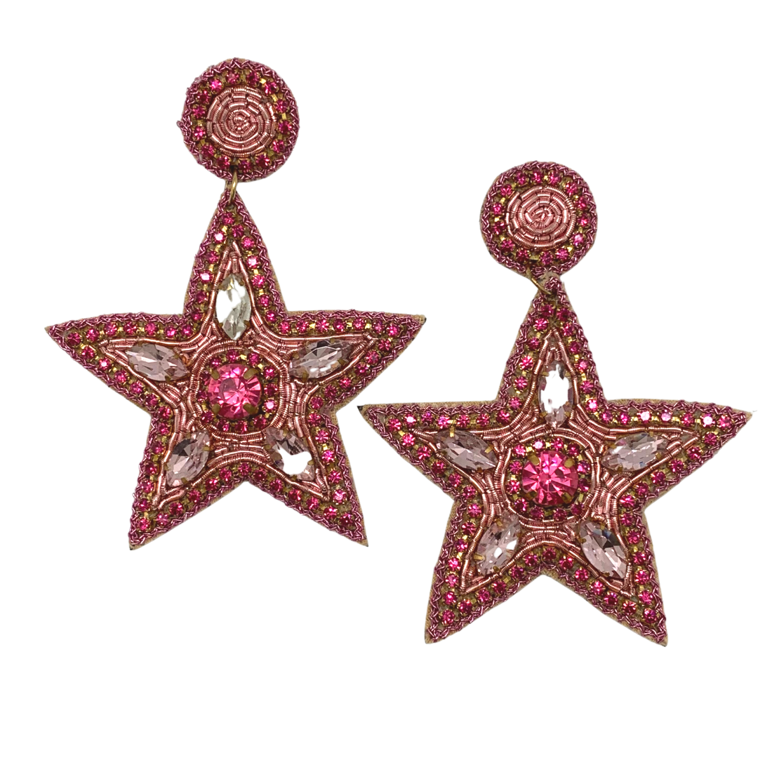 Pink Star Earrings