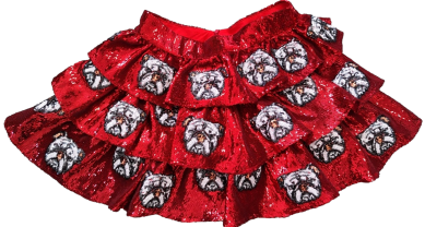 Queen Of Sparkles Sequin Bulldog Tiered Skort