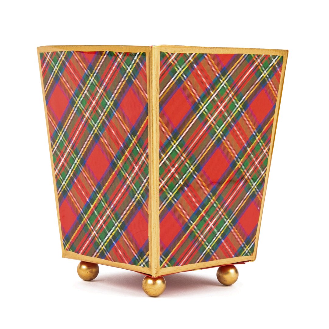 Red Tartan Cachepot